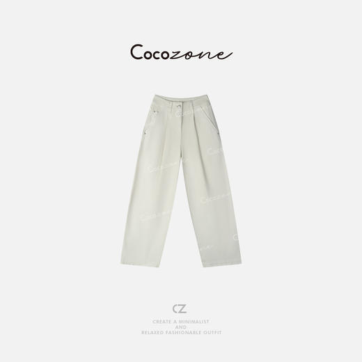 COCO ZONE 2025春季简约水洗高腰显瘦牛仔裤CD1A0042 商品图0