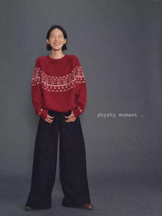 shyshystill/shy202411001/节日氛围感温暖冬季美丽奴羊毛套头毛衣 商品图4
