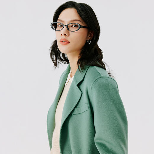 东黎 • 山羊绒女士秋冬西服领一粒扣双面羊绒呢大衣 4597 商品图6