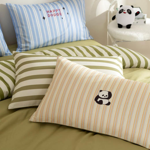 【四季可用】福利款！全棉马卡龙色系四件套  进口纱线卡通绣标 精致不乏高级感 柔软透气贴身舒适 商品图1