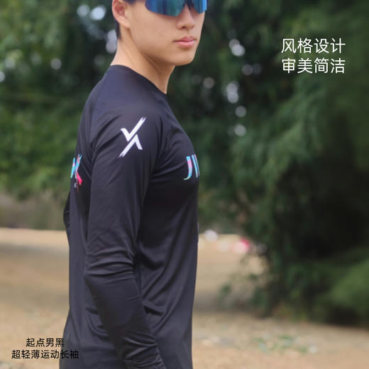 精品起点运动长袖男女透气速干轻薄弹黑白手表开孔 商品图3