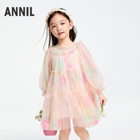 女童长袖连衣裙春季新款安奈儿童装实体店同款XG513517