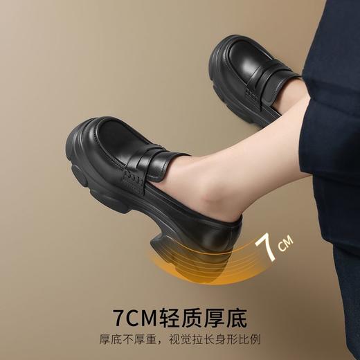 ZHR则则松糕底乐福鞋2024新款时尚百搭厚底单鞋轻便爆款ins小皮鞋 商品图6