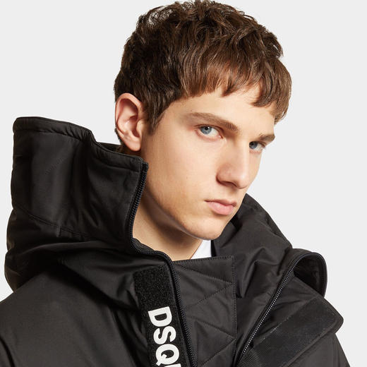 DSQUARED2 男士 Techno 连帽羽绒派克大衣 黑色 S74AA0296 D35081 900 商品图3