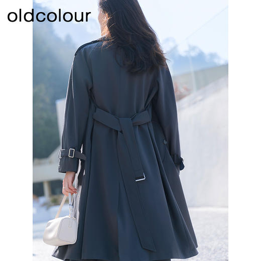 oldcolour春季新款韩系休闲简约气质宽松显瘦风衣外套女Q110405A1 商品图4