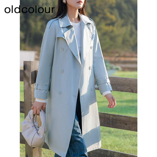 oldcolour春季新款韩系休闲简约气质宽松显瘦风衣外套女Q110405A1 商品图1