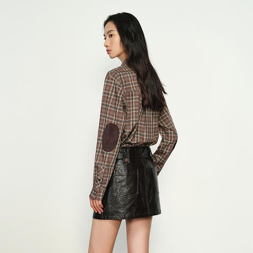 NEELLY纳俪商场同款春季新款时尚通勤格纹衬衫女长袖百搭外套N25012B01044 商品图1