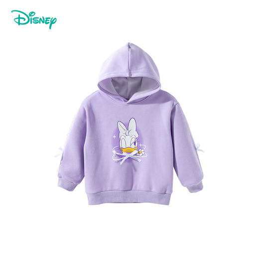 迪士尼宝宝2025春季女童卡通糖果紫连帽套头卫衣ZD1ES004 商品图7