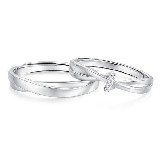 卡蒂罗/KADER 莫比乌斯环 简单爱情侣对戒 千千结可调节素圈一对 钟爱久久甜蜜告白首饰 商品图1