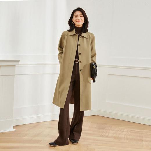 【高货sh】全新升级【铂金会员404/天猫539/差价135】(40814) 洛诗琳2025春季新款宽松插肩袖显高显瘦休闲中长款女风衣 商品图0