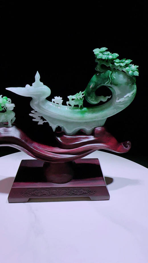 620786翡翠摆件【璐璐发财 鹿鸣蝉音】 商品图5