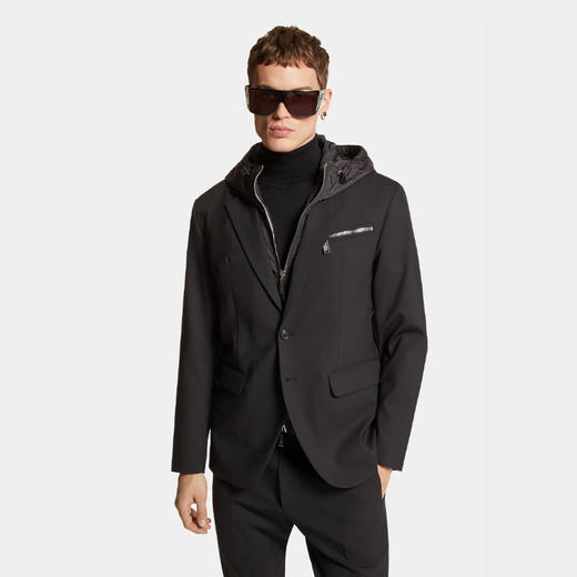 DSQUARED2 男士连帽西服外套 黑色 S74BN1265 S40320 900 商品图1