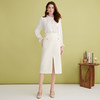 EITIE爱特爱气质小香风高腰开叉过膝a字白色半身裙春季新款A2506507 商品缩略图1