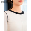 oldcolour春季新品圆领拼色时尚通勤显瘦毛织套头衫女Q120510A1 商品缩略图3