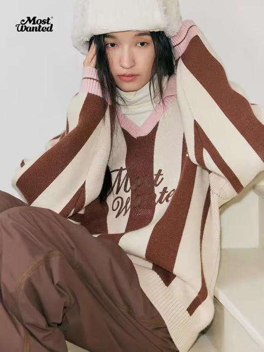 mostwantedlab彩虹/M2434145/复古条纹针织球衣polo衫 商品图2