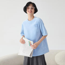 谜底大廓形T恤短袖女2025春季新品运动休闲风宽松上衣251MT0104