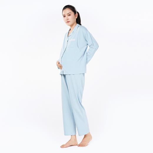 都市丽人女士正价棉质长袖套装薄针织提花快乐妈咪长袖类LHHCA2 商品图2