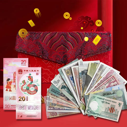 【金蛇献瑞】贺岁大红包 爆火蛇钞+20张外币红包，创意新年压岁钱红包 商品图0