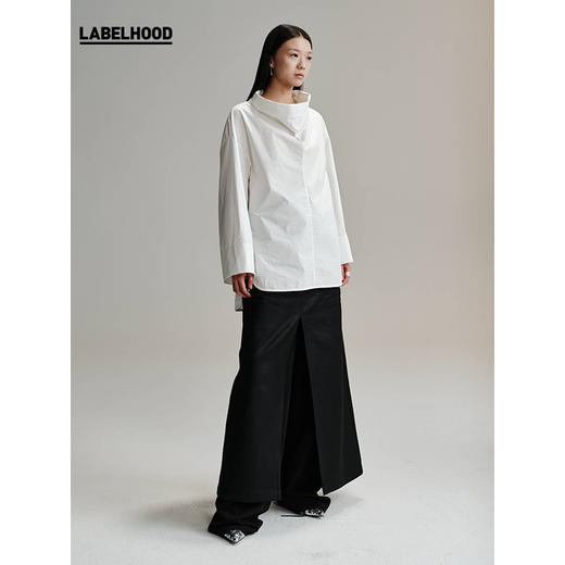 【HIDEMI×LABELHOOD】蕾虎限定联名款大立领A字袖白衬衫 商品图1