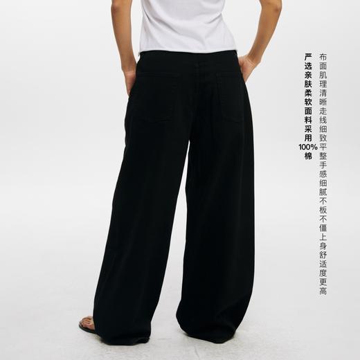 oneup全棉斜纹系带阔腿休闲长裤 商品图2