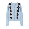 NEELLY纳俪商场同款春新款圆领时髦菱格针织衫女修身毛衣百搭开衫N25012A01036 商品缩略图3