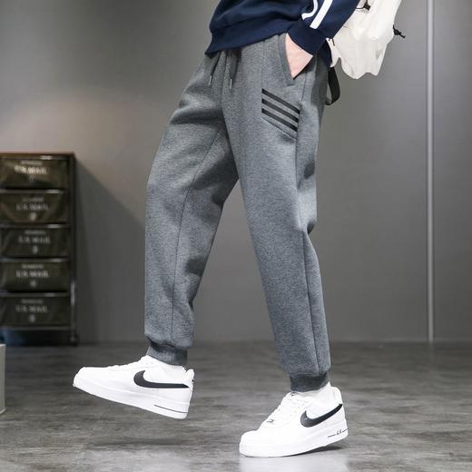 秋冬新款加绒加厚百搭时尚男式休闲裤保暖户外运动束脚长裤 商品图1