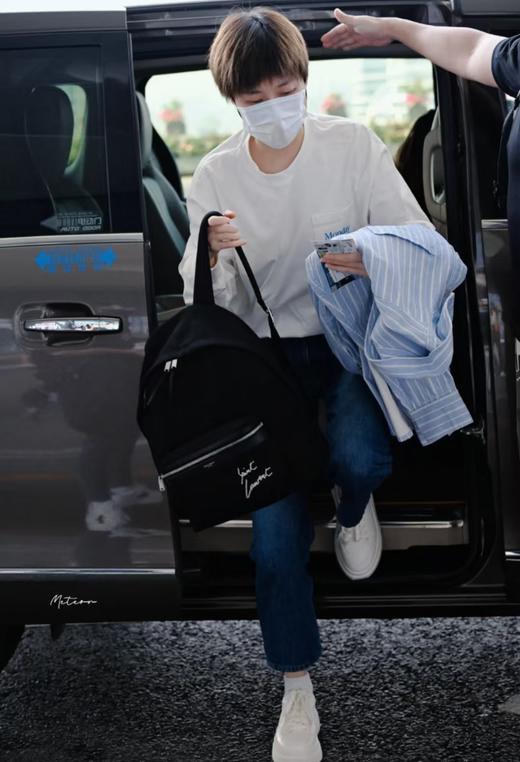 YSL 圣罗兰 City 刺绣Logo 棉拼帆布 背包双肩包 常规 黑色（CB） 商品图10