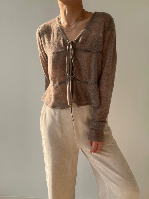 TU｜C05AW24-KW01 系带超轻针织开衫 [ 黑BK00 / 白WT00 / 棕BR00 ] 商品图11