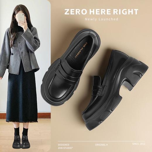 ZHR则则松糕底乐福鞋2024新款时尚百搭厚底单鞋轻便爆款ins小皮鞋 商品图0
