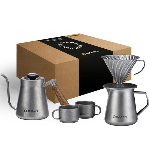 【自营】洛克猩球-复古手冲壶套装银色 商品图1