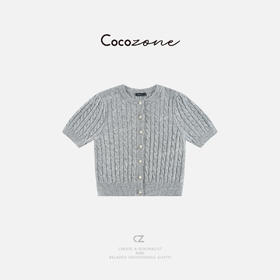 COCO ZONE "珍妮心事"千金风单排扣短袖针织衫ACD1A0015