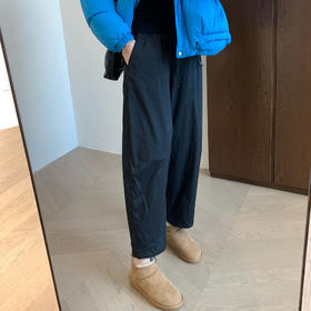 山系户外风！2024新款轻盈干爽拉绒松紧腰束脚加绒休闲裤运动裤女冬款！