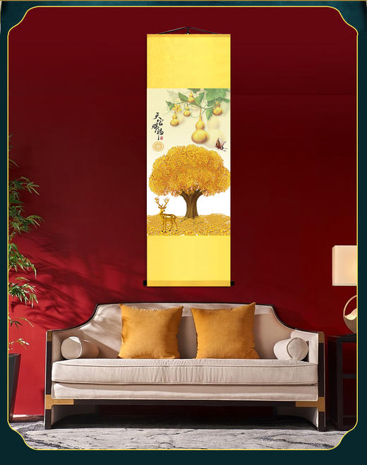 富贵吉祥葫芦画客厅办公室卷轴挂画 商品图2