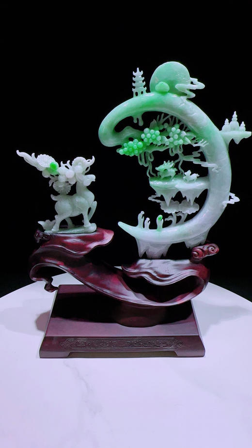 620785翡翠摆件【璐璐发财 鹿鸣蝉音】 商品图3