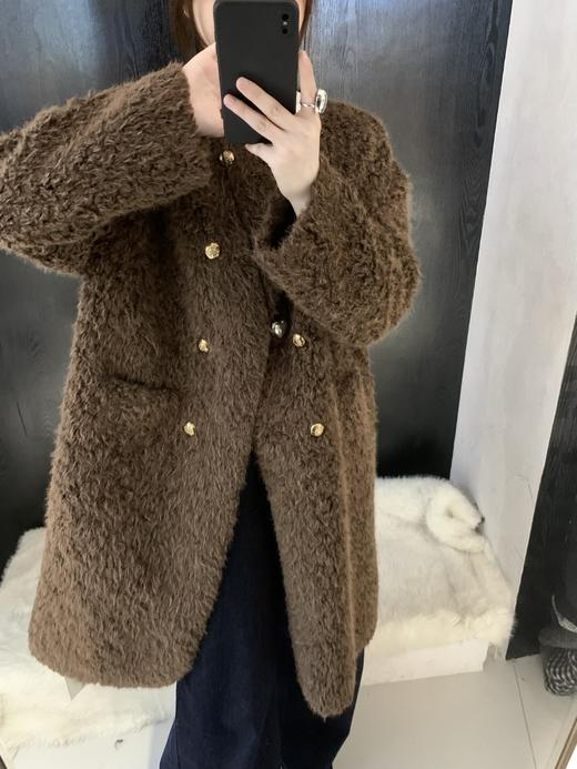 【YW】无忧购“清仓福利48h发货”韩版百搭双排扣羊羔毛皮毛一体中长款外套99262（截单后7天发货)25年清仓捡漏 商品图3