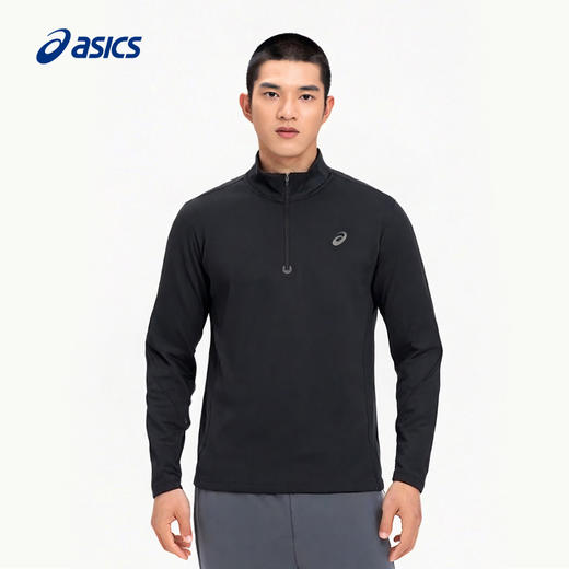 ASICS亚瑟士男式速干抗菌跑步长袖舒适保暖透气半开领运动T恤2011D324 商品图0