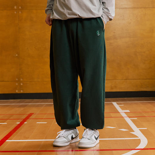 LUSHISI秋冬款末徒主题415g纯棉保暖重磅毛圈直筒针织束脚长卫裤 商品图1