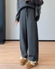 2024口碑复活升级版加绒山羊绒！桑蚕丝松紧腰弯刀加绒直筒裤！ 商品缩略图1