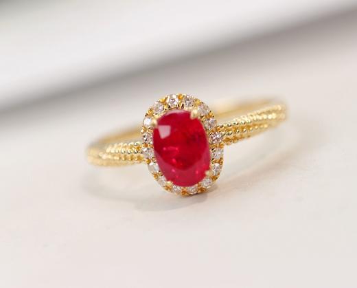 0.8ct刻面红宝石戒指 商品图0