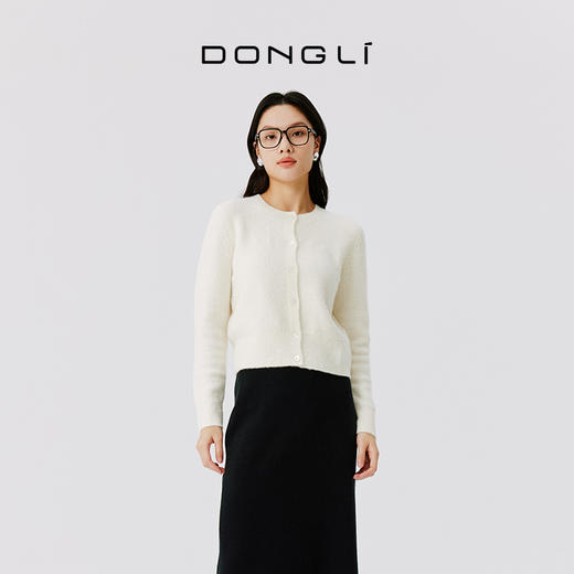 东黎 •山羊绒女士秋冬圈圈纱圆领开衫 4556 商品图1