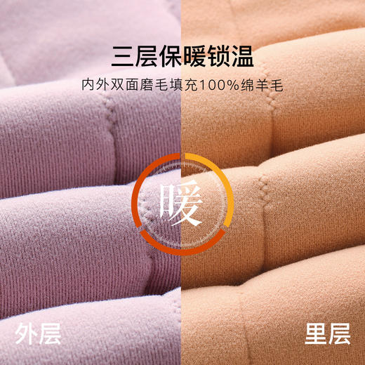 【100%绵羊毛填充】加绒加厚530g中老年妈妈装保暖开衫2388女士四叶绗缝上衣 商品图4