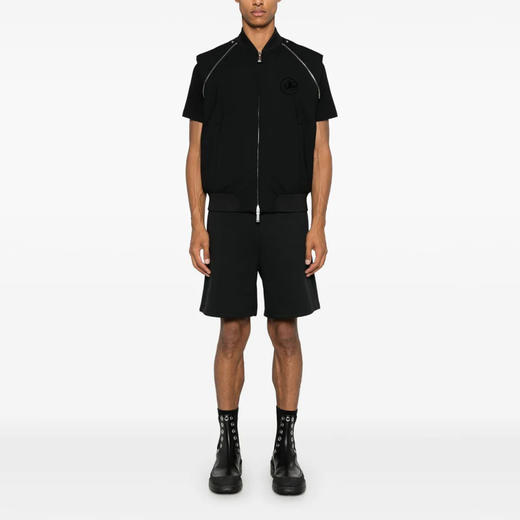 DSQUARED2 男士枫叶徽标贴片可拆卸袖子外套 黑色 S74AM1499 S40320 900 商品图3