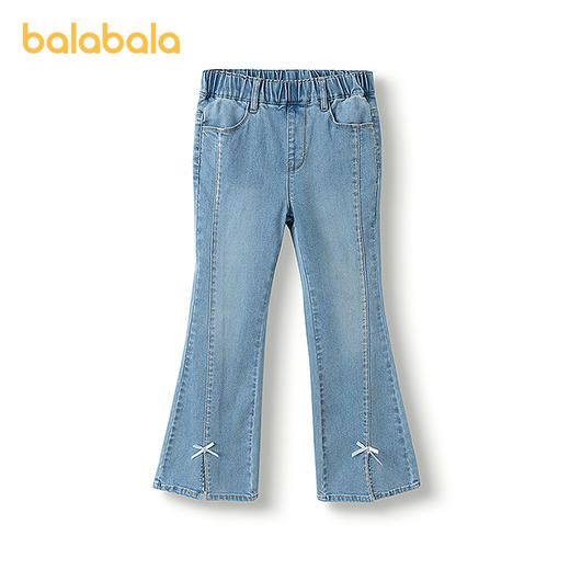 巴拉巴拉儿童牛仔裤女童开叉喇叭裤2025春季新款长裤 商品图0