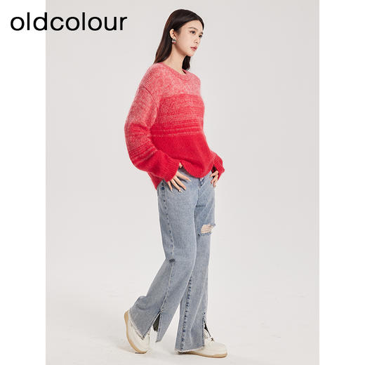 oldcolour春季新款甜美气质宽松软糯慵懒感针织套头衫女Q110516A1 商品图3