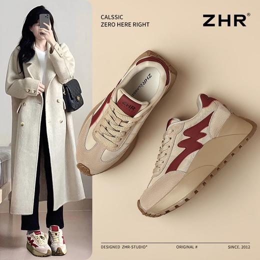 ZHR则则厚底老爹鞋女2025春季新款百搭ins休闲鞋透气弹软运动鞋女 商品图4