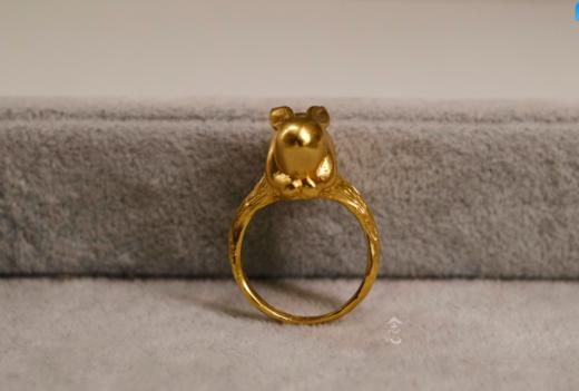 银鎏金兔子戒指 商品图5