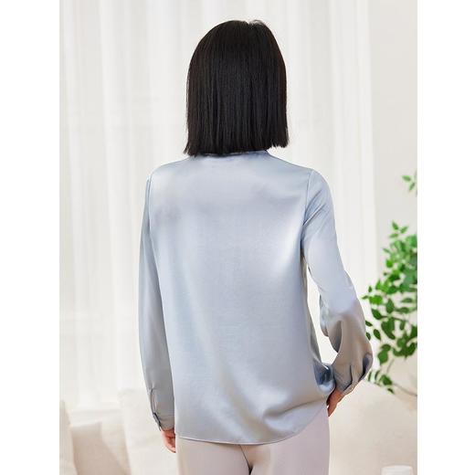 【自】全新升级【铂金会员422/天猫569/差价147】(33241) 洛诗琳法式高级感衬衣女2025年早春新款设计感真丝双乔衬衫 商品图3