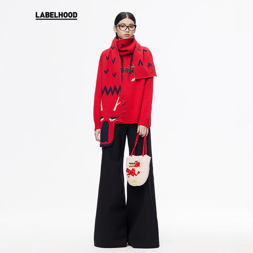 【THE FLOCKS × LABELHOOD】蕾虎联名设计感时尚龙纹刺绣针织包 商品图2