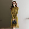 针织连衣裙洋气拼接中长款宽松大码毛衣裙 YXY17-839 商品缩略图3