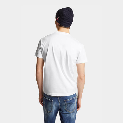 DSQUARED2 男士卡通小狗徽标印花棉质圆领短袖T恤 白色 S74GD1325 D20020 100 商品图2